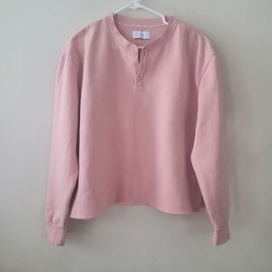 Aritzia TNA‎ Petra sweatshirt,cropped henley, L